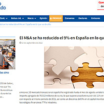 El M&A se ha reducido el 9% en Espaa en lo que va de ao